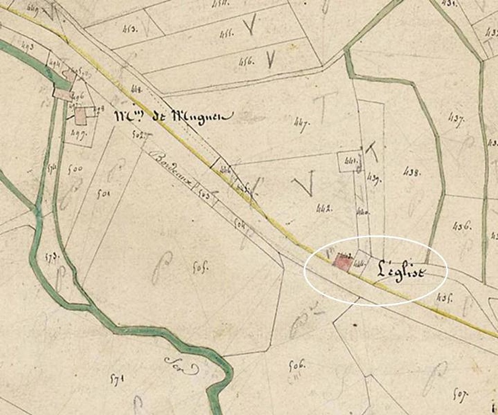 Extrait du cadastre ancien de 1825, section A2 (Photo Archives Départementales de la Dordogne).