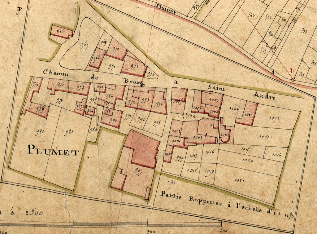 Extrait du plan cadastral, 1819.