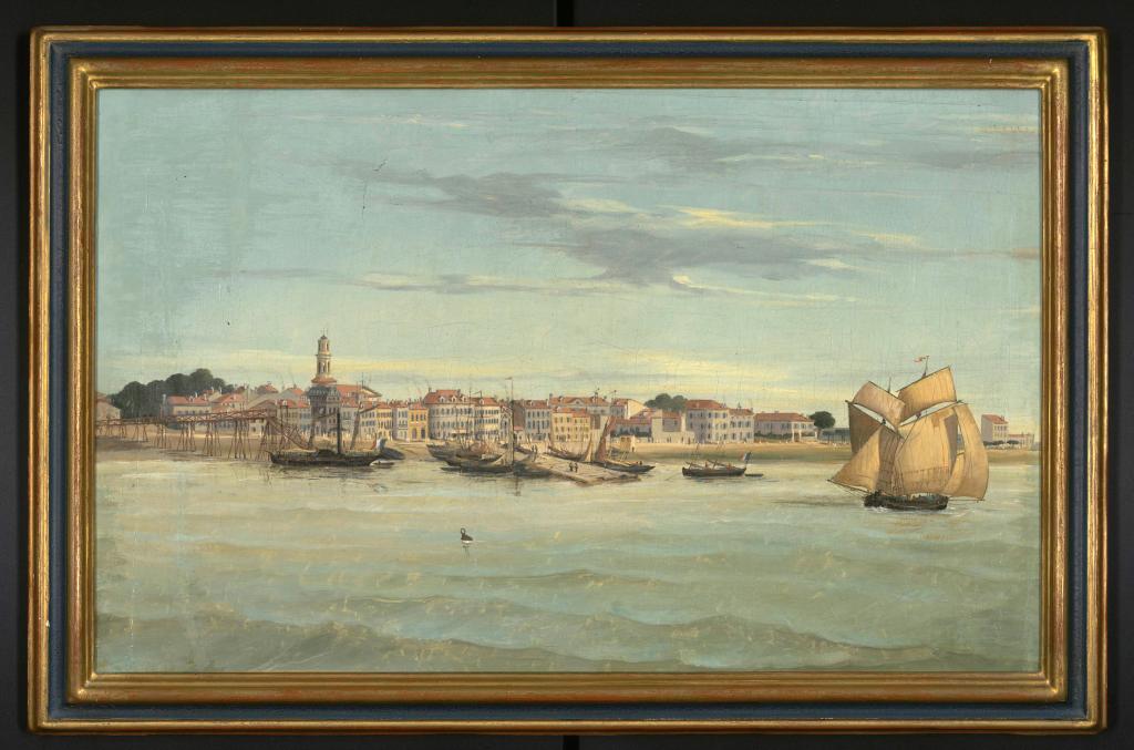 Tableau : vue des quais de Pauillac, s.d. [milieu 19e siècle], s.n. (conservé au Château Pichon-Longueville Comtesse de Lalande).