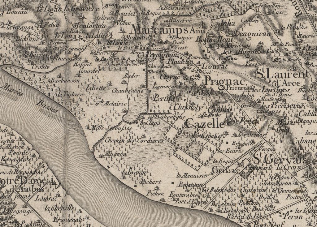 Extrait de la carte de Belleyme, 1762-1778.