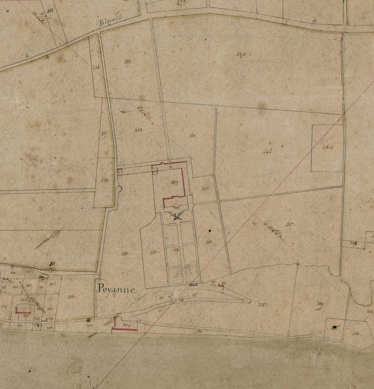 Extrait du plan cadastral, section B1, 1820.