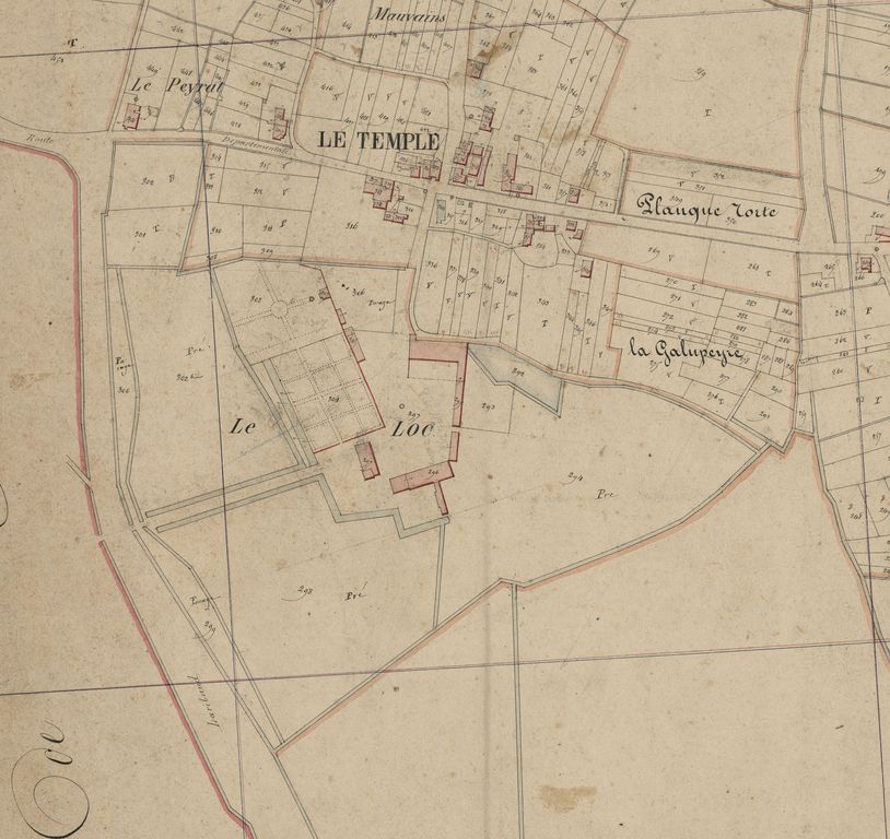 Extrait du plan cadastral de 1833 : parcelle 324, ancienne chapelle.