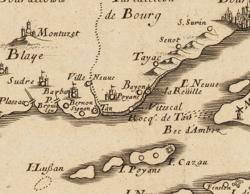 Extrait de la carte de P. Du Val, 1659.