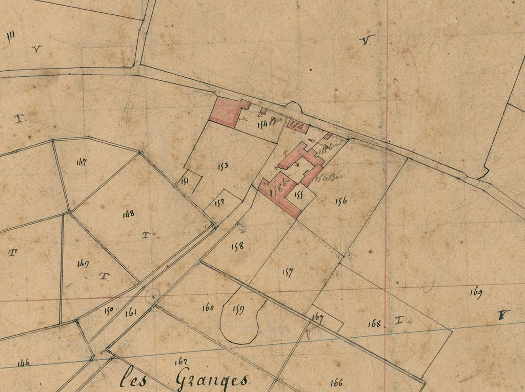 Détail du plan cadastral de 1832, section A1.