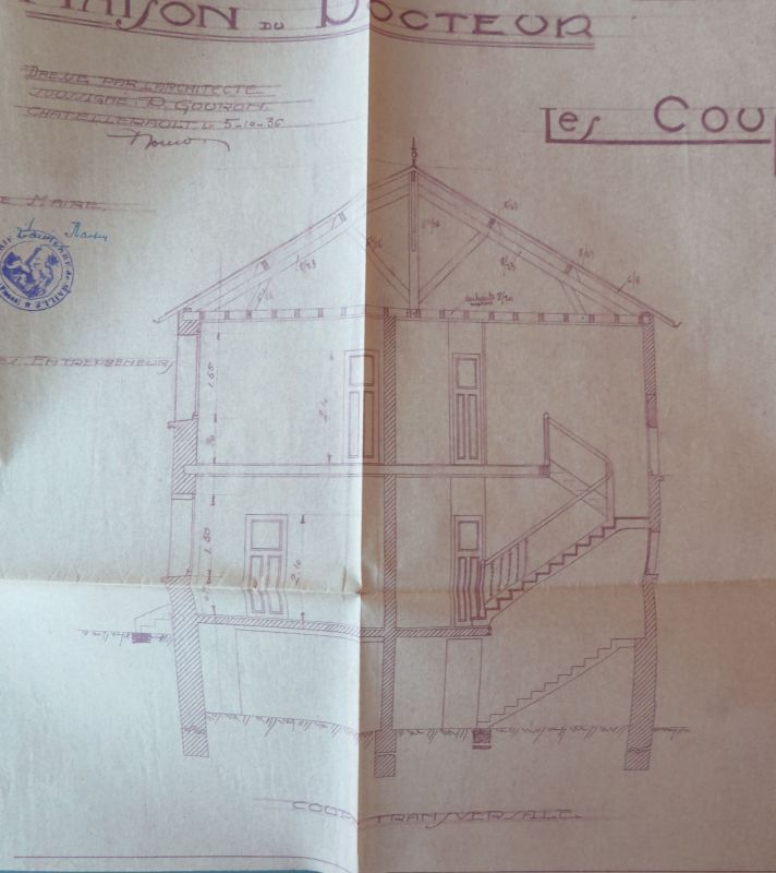 Coupe transversale, Pierre Gouron architecte, 1936.