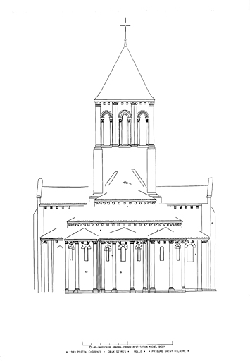 Elévation sur le chevet (restitution photogrammétrique).