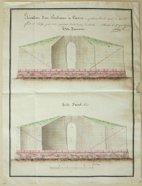 Projet de pontceau à vanne pour le canal de Meschers, 1807.