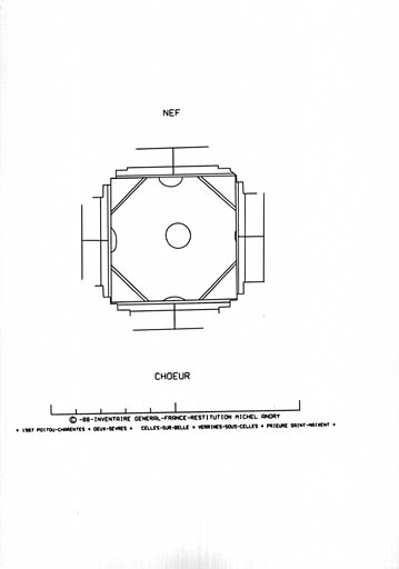 Église, coupole, plan, restitution photogrammétrique.