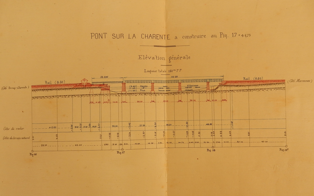 Elévation générale du pont, 1882. 