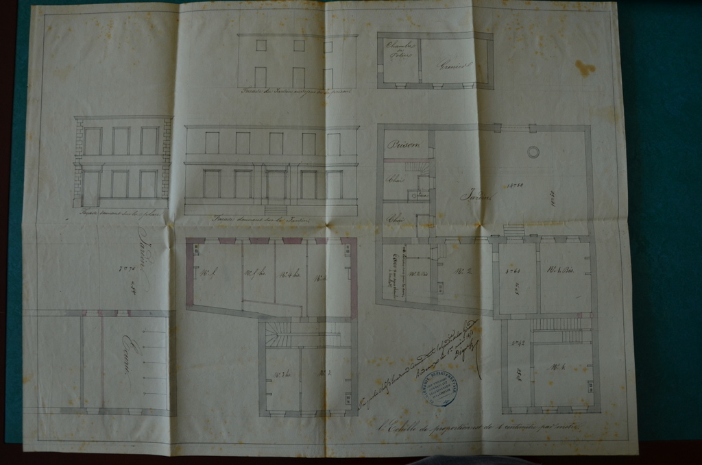 Plans et élévations, 1851.