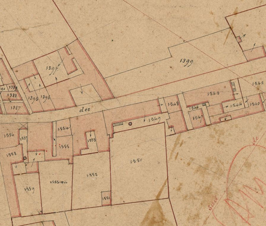 Extrait du plan cadastral de 1832, section B3.