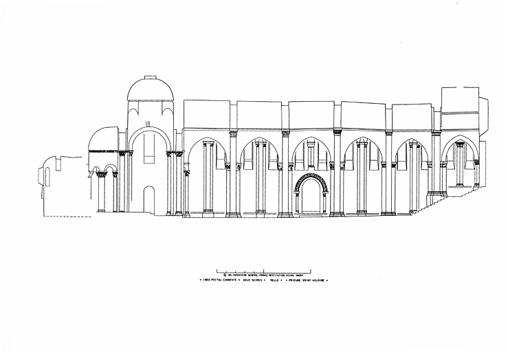 Coupe longitudinale (restitution photogrammétrique).