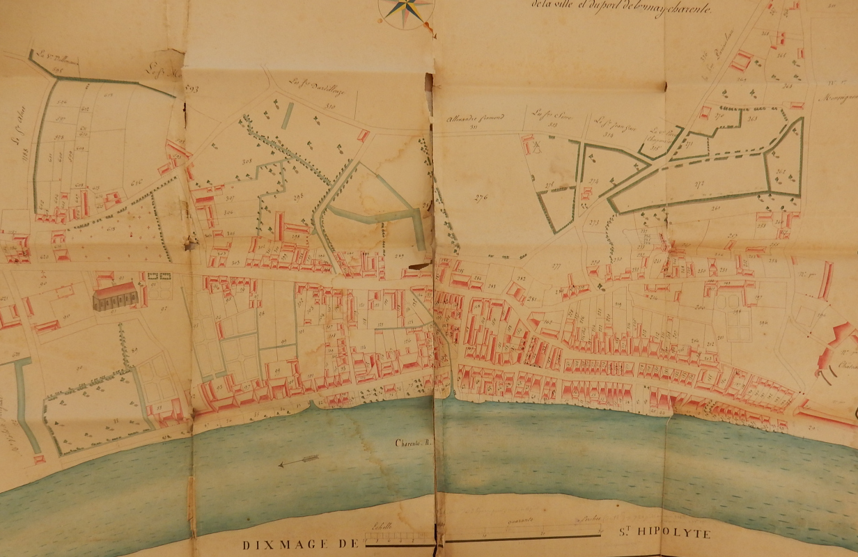 Plan de Tonnay-Charente et de son port entre 1780 et 1800. 