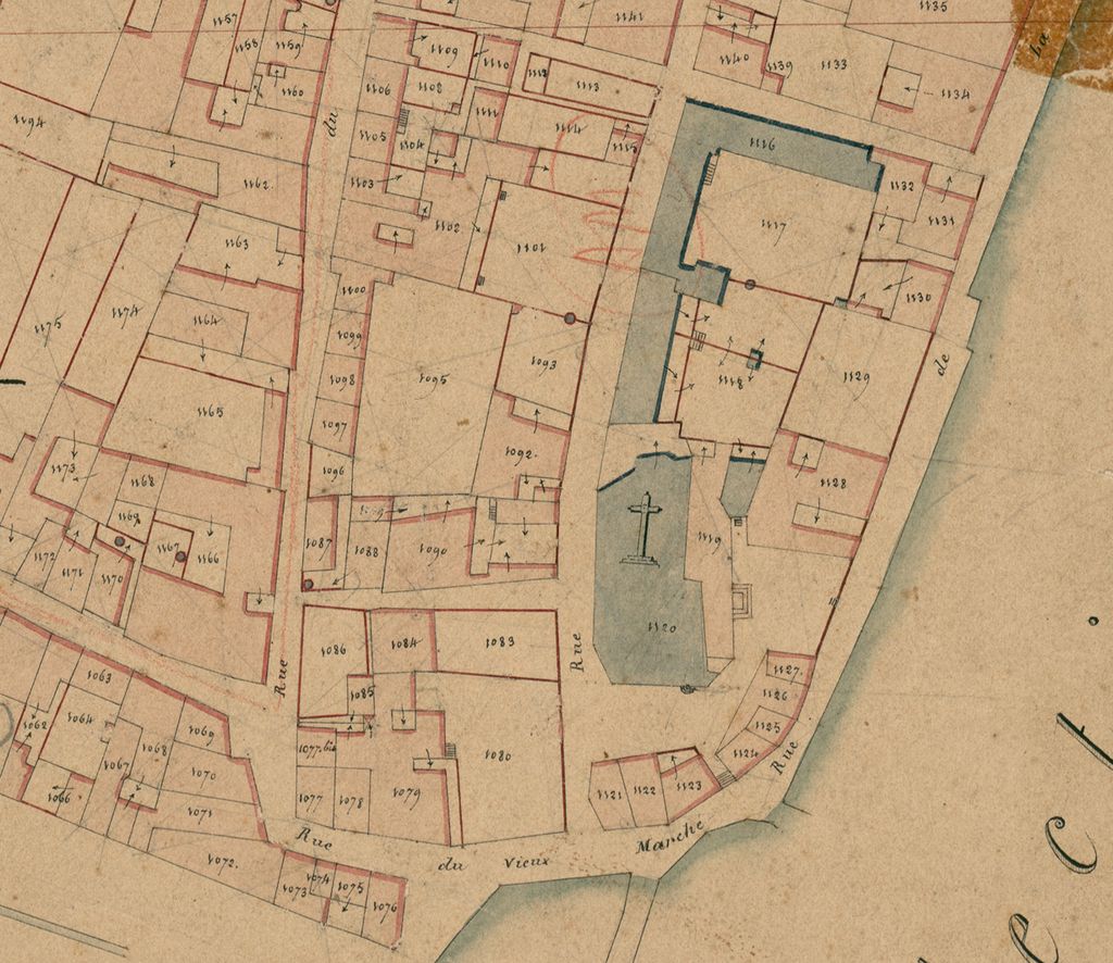 Détail du plan cadastral de 1832, section B2.