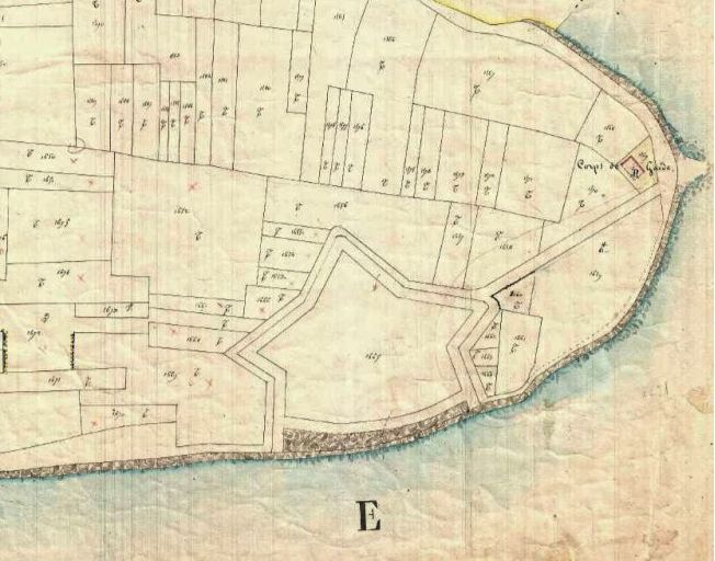 Le fort, en étoile, sur le plan cadastral de 1831.