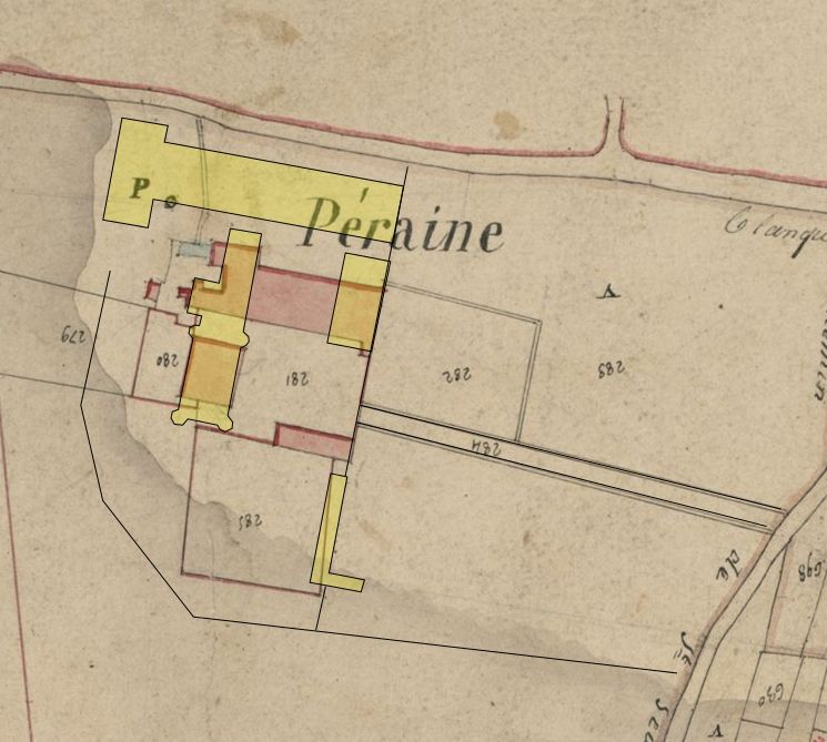 Essai de superposition du plan cadastral de 1832 et du plan actuel.