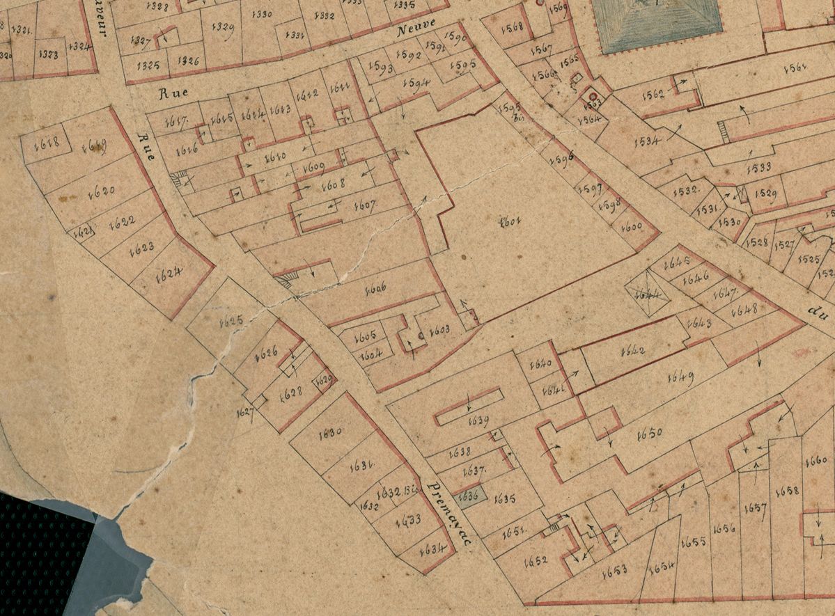 Détail du plan cadastral de 1832, section B3.