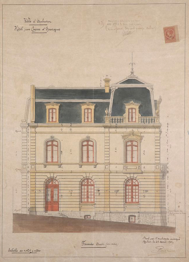 Plan de la façade ouest (1901). 