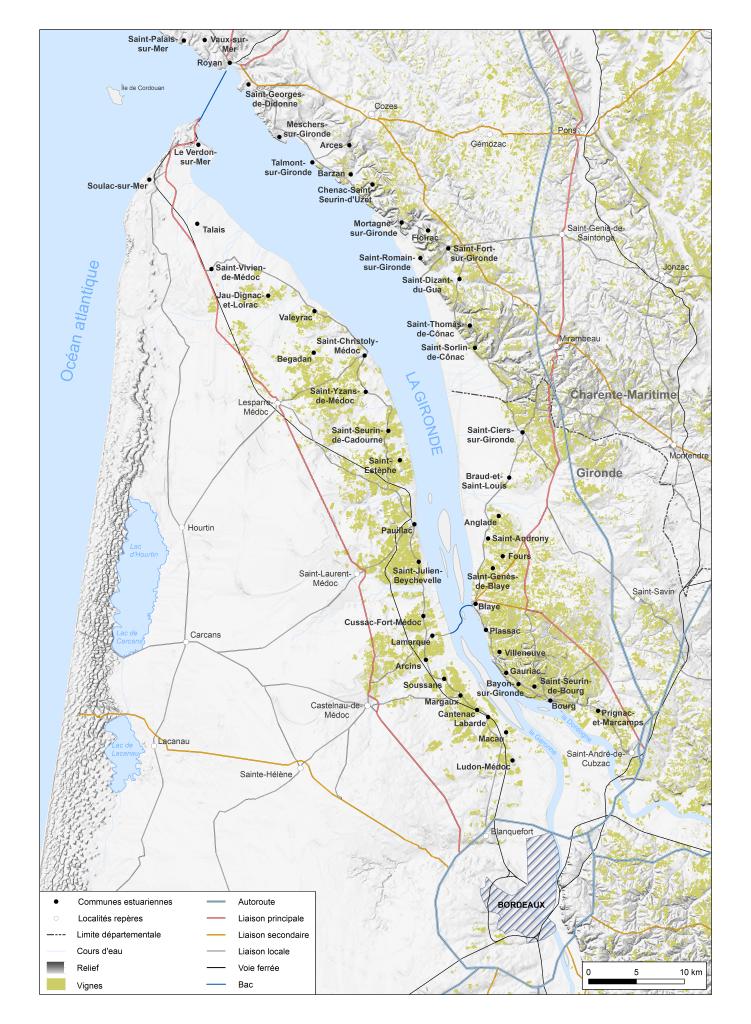 Carte du territoire estuarien.