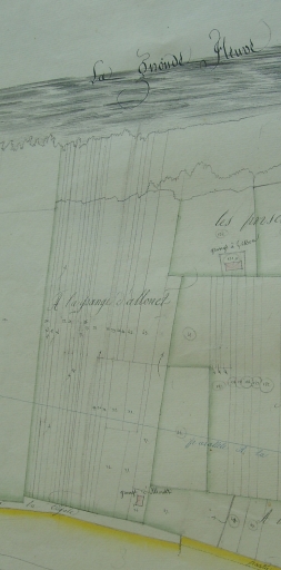 La Grange d'Allouet sur le plan cadastral de 1818.