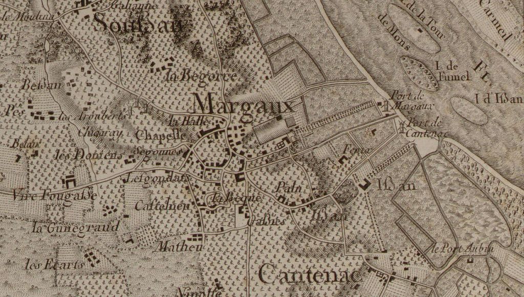 Extrait de la carte de Belleyme, vers 1760.