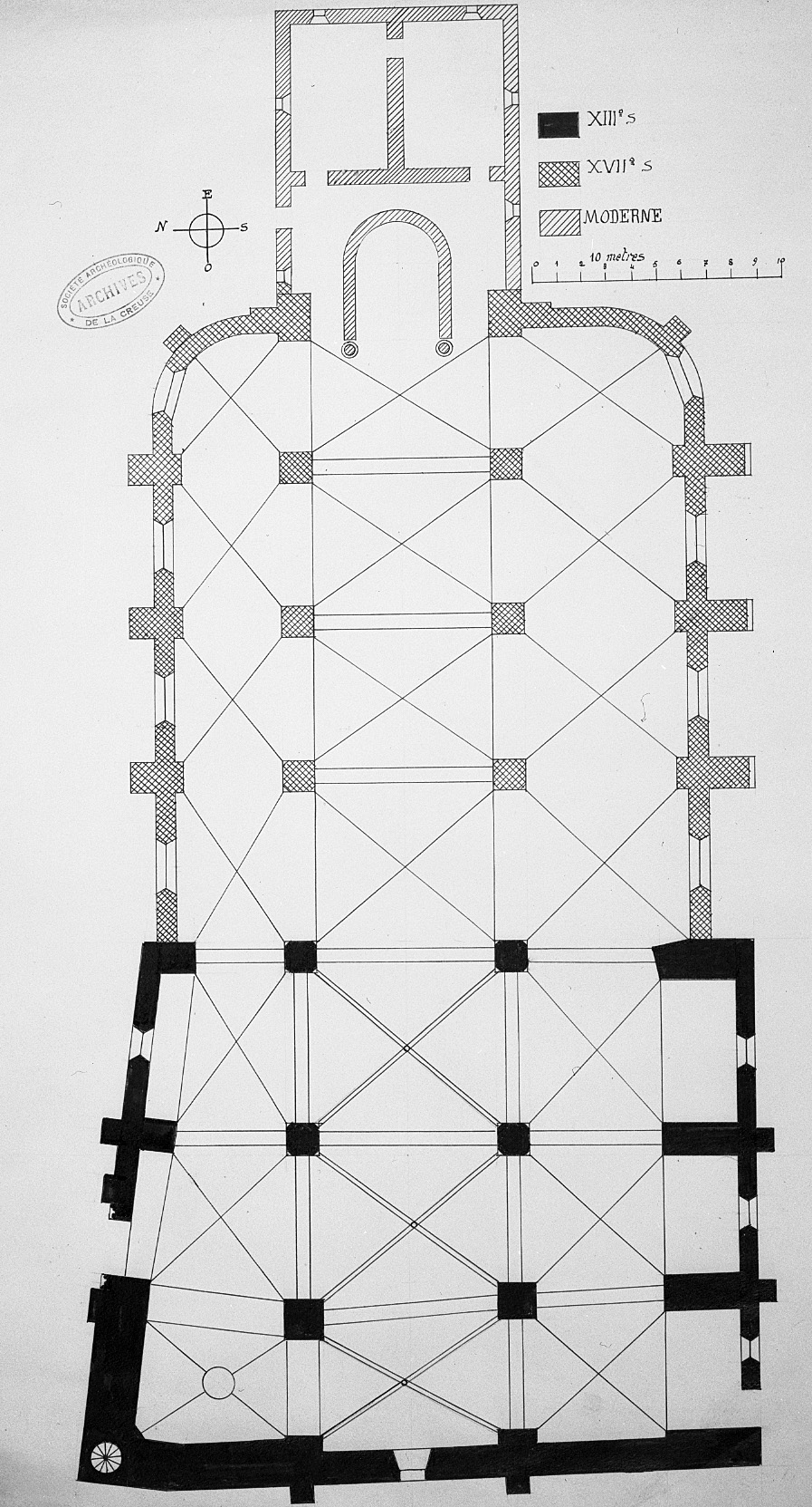 Plan de l'église, tiré de Louis JORRAND (1928).