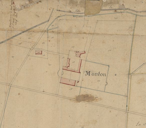 Extrait du plan cadastral de 1825.