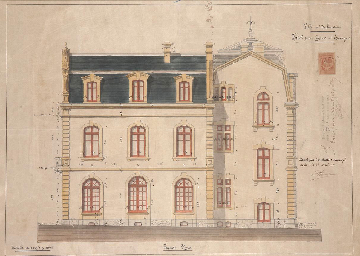 Plan de la façade nord (1901). 