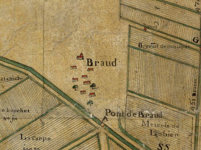 Extrait de la carte des marais de Montalipan, fin du 17e siècle.