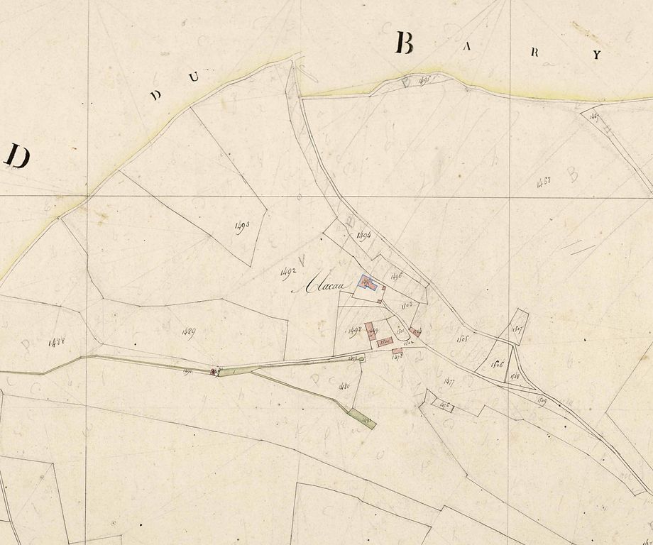 Extrait du plan cadastral de 1813, planche D4.