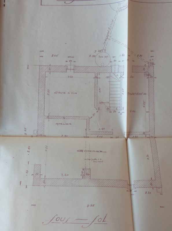 Plan du sous-sol, Pierre Gouron architecte, 1936.