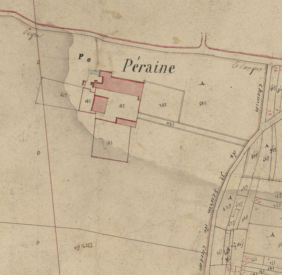 Extrait de plan cadastral de 1832, section C.