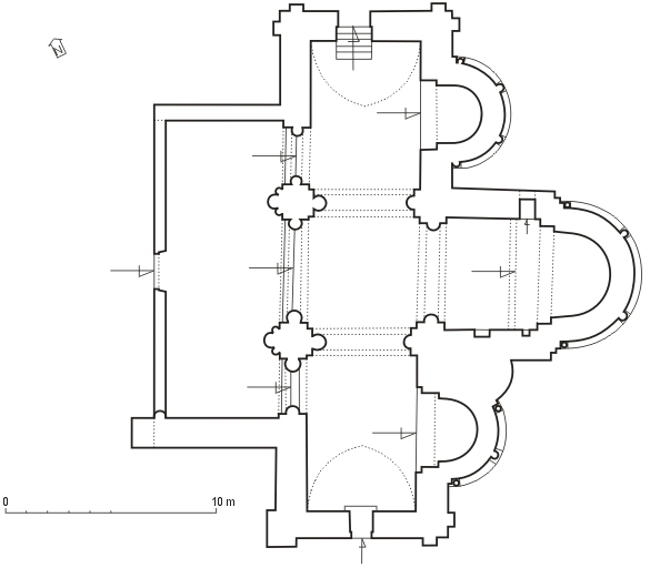 Plan au sol de l'église.