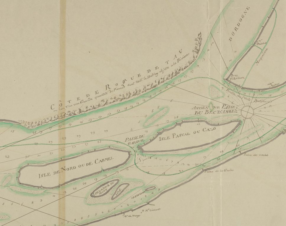 Extrait de la carte de la Garonne levée par Magin, 1752-1755.