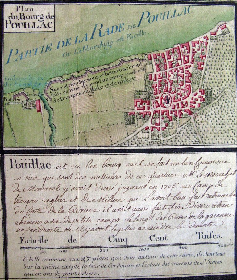  Extrait de la carte du Cours de la Garonne, 1759.