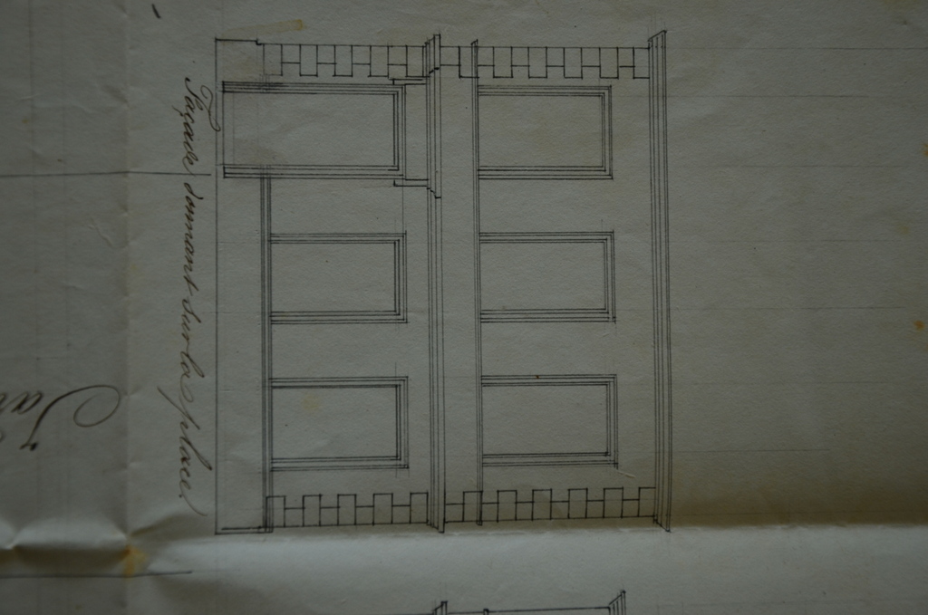 Élévation de la façade principale, 1851.