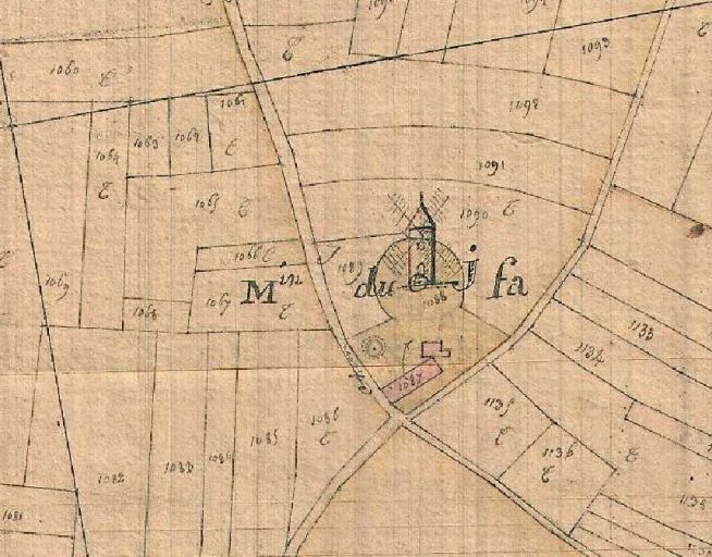 Le moulin du Fâ sur le plan cadastral de 1833.