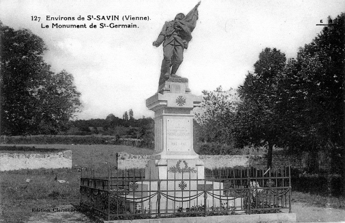 Monument aux morts de Saint-Germain, carte postale ancienne.