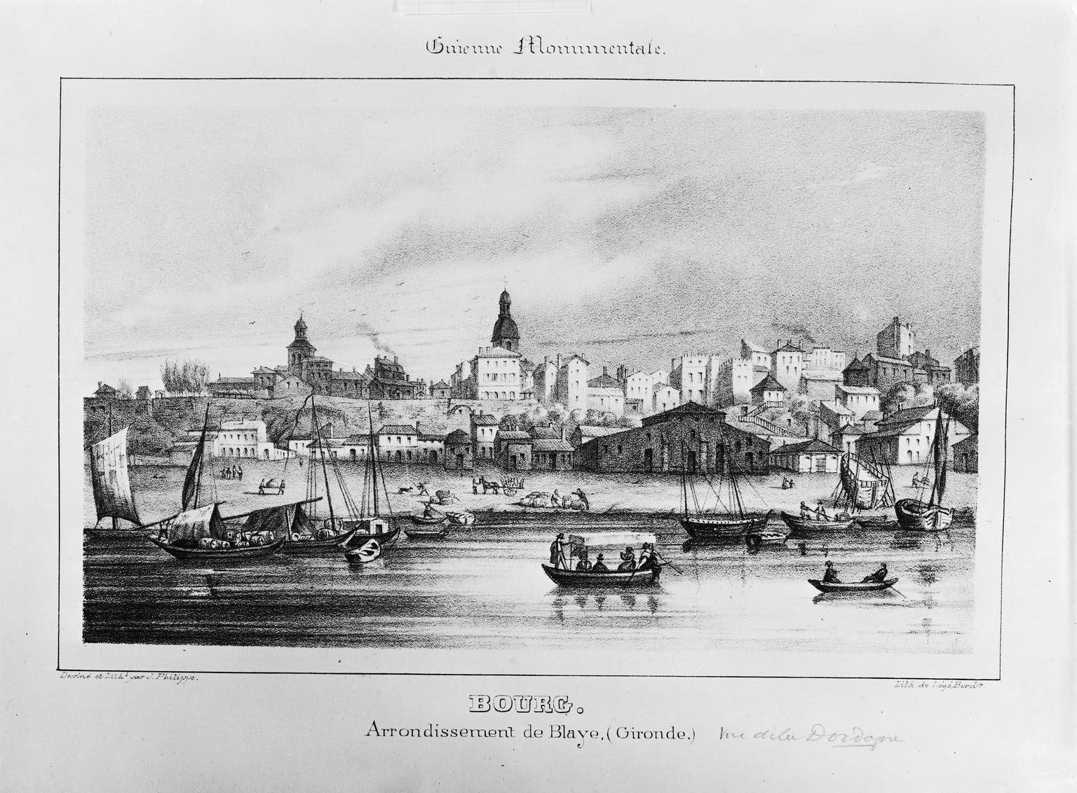 Lithographie, vers 1840 : vue d'ensemble.