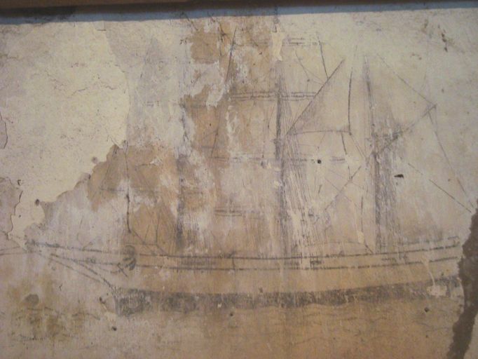 Dessin mural : bateau.