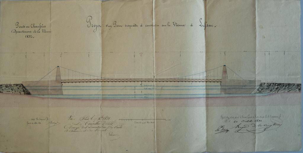 Pont de Lussac-les-Châteaux sur la Vienne, Bayard de la Vingtrie, 1832