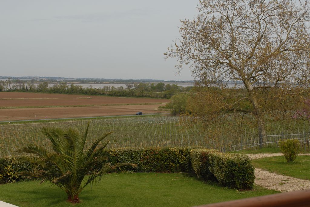 Vue du paysage depuis la terrasse de la demeure vers l'estuaire au nord-ouest.