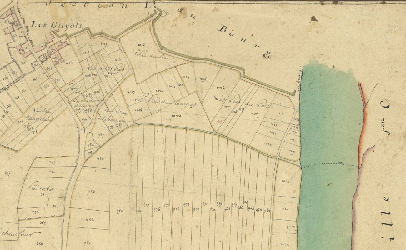 Bac de Vicq-sur-Gartempe, plan cadastral de 1826, feuille F.