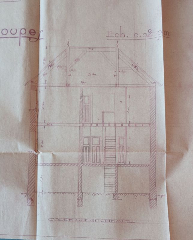 Coupe longitudinale, Pierre Gouron architecte, 1936.