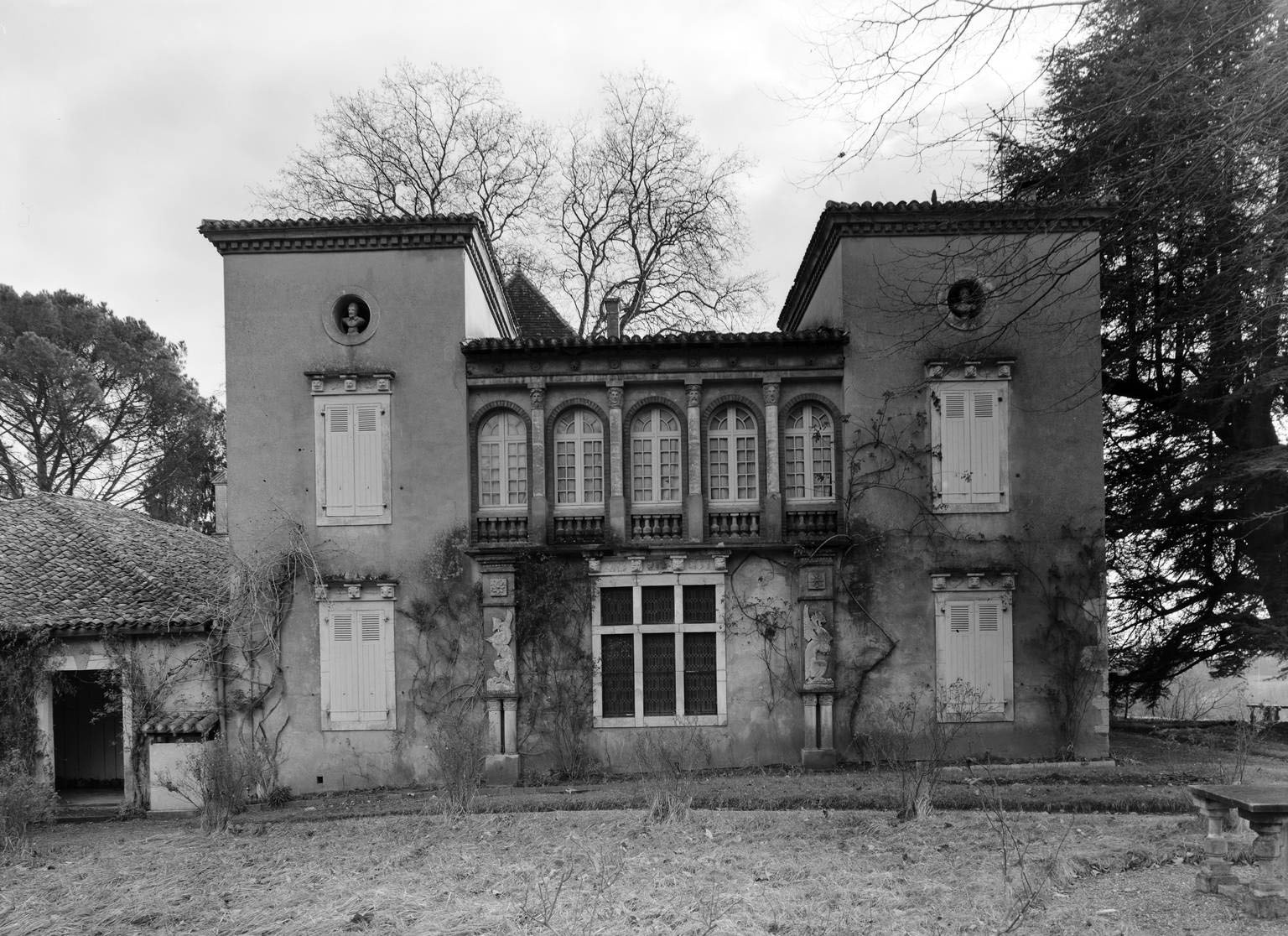 Corps de bâtiment sud, élévation ouest.