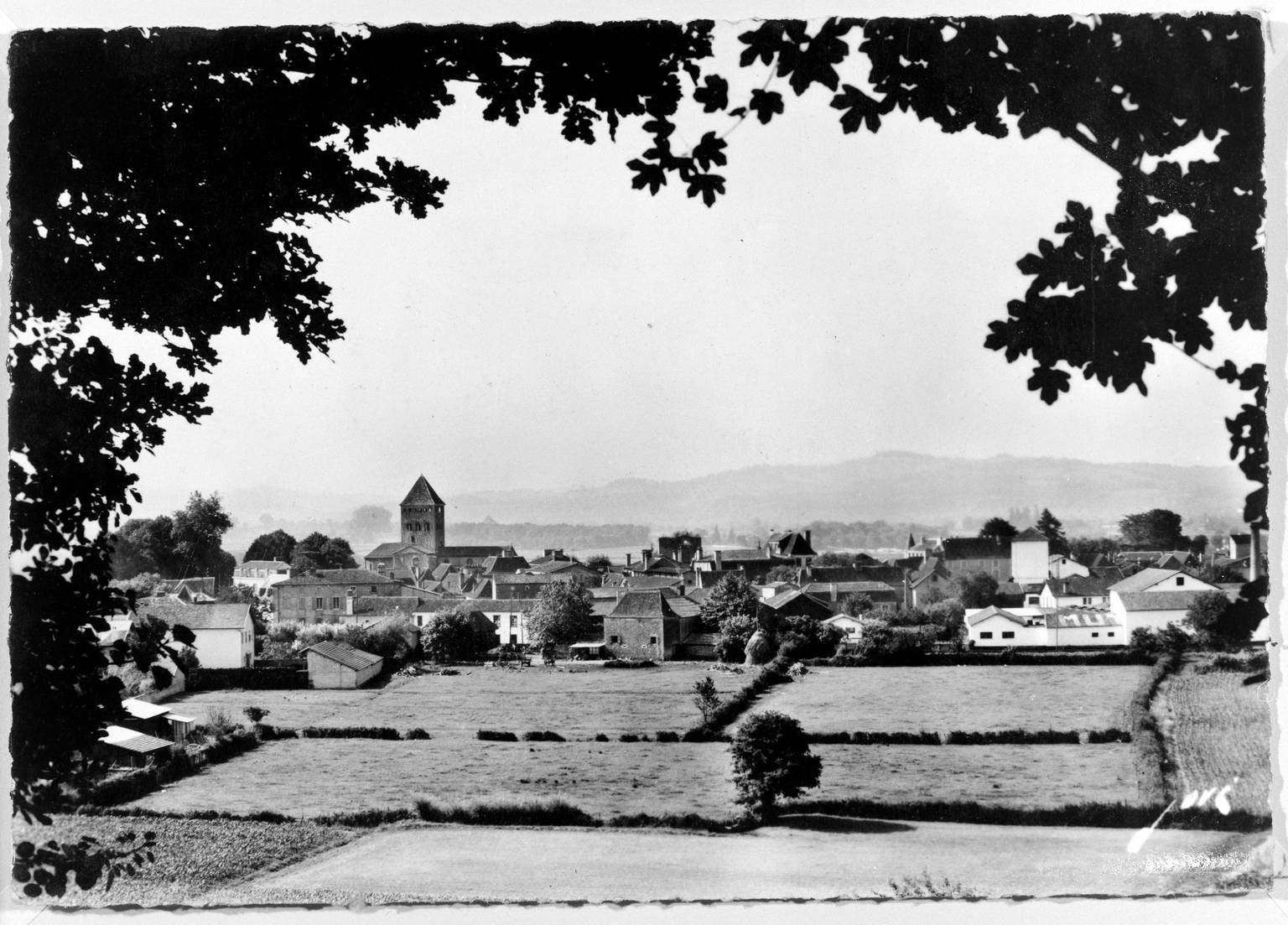 Vue générale de Sauveterre-de-Béarn depuis le nord.