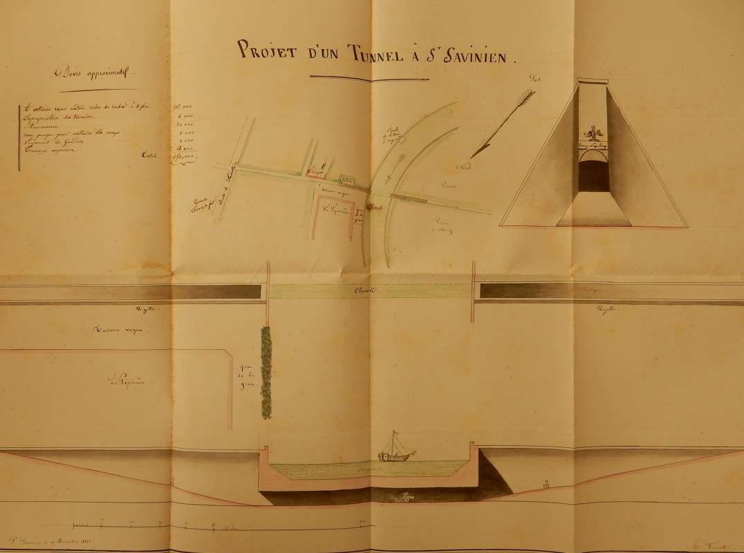 Projet d'un passage souterrain sous la Charente en 1861.