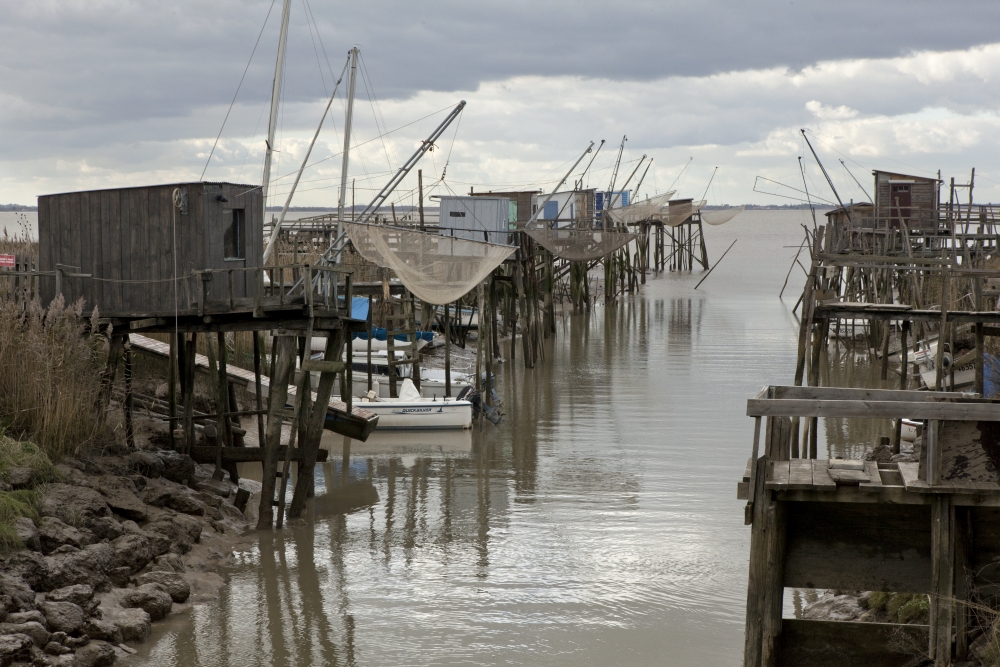 Carrelets à la Grange d'Allouet, à Saint-Thomas-de-Cônac.