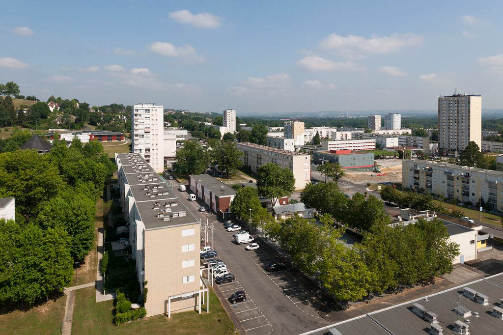 Le centre-ville de Mourenx.