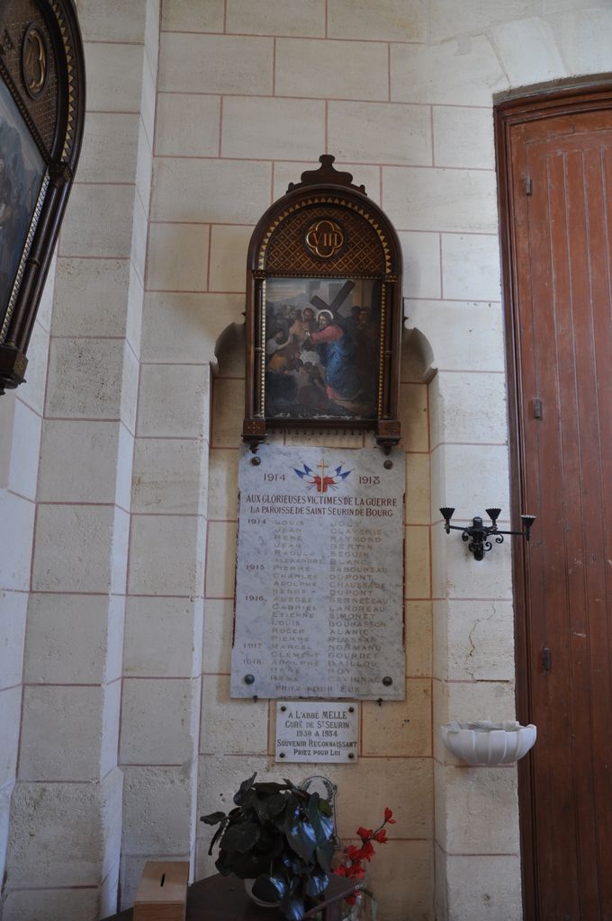 Plaque commémorative aux morts de la Première Guerre mondiale.